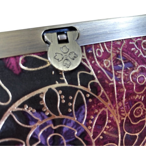 NWOT Patricia NASH Floral Metallic Italian Leather Wallet - Picture 8 of 15